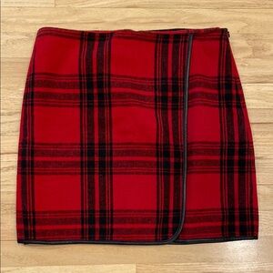 Joe Fresh Red & Black Wool-blend Skirt